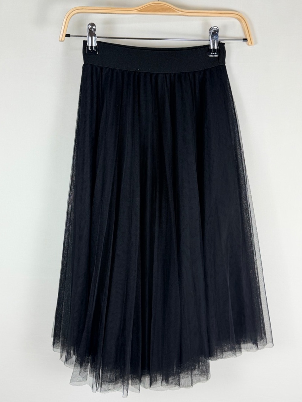 Charlotte Russe Tulle Skirt XS Black Midi Balletcore Whimsigoth Dark Fairy